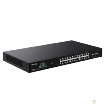 Сетевое оборудование TENDA TEG2226F Коммутатор облачный управляемый, 24x1 Гбит/с, SFP 2x1 Гбит/с, установка в стойку, металлический корпус-1