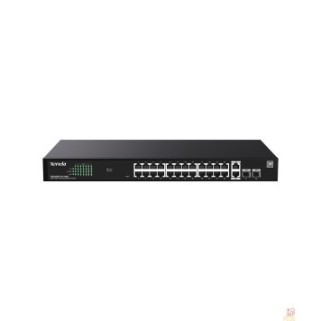 Сетевое оборудование TENDA TEG2228P-24-410W Коммутатор с облачным управлением PoE, 28 портов, 26x1 Гбит/с, PoE 24х30 Вт (до 370Вт), SFP 2x1 Гбит/с, установка в стойку