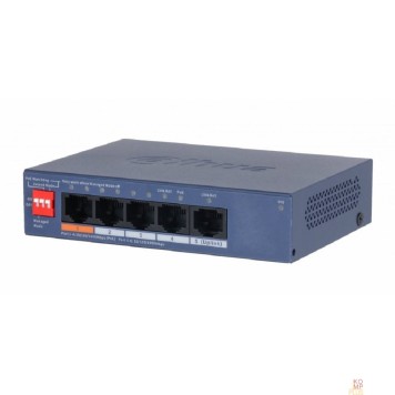 Коммутаторы DAHUA DH-CS4005-4GT-60 4-портовый гигабитный PoE коммутатор с функцией облачного управления, 4 RJ45 10/100/1000Мбит/с (PoE/PoE+/Hi-PoE), 1 RJ45 10/100/1000Мбит/с (uplink), суммарно 60Вт-1