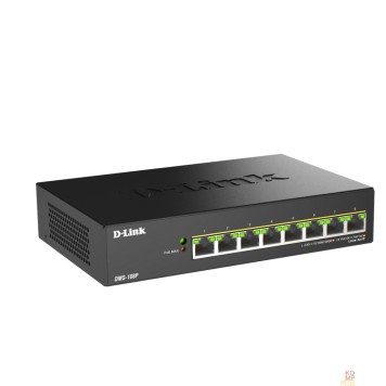 Сетевое оборудование D-Link DMS-108P/A1A Неуправляемый коммутатор с 8 портами 100/1000/2.5GBase-T (8 портов PoE 802.3af/at/bt, PoE-бюджет 230 Вт)-1