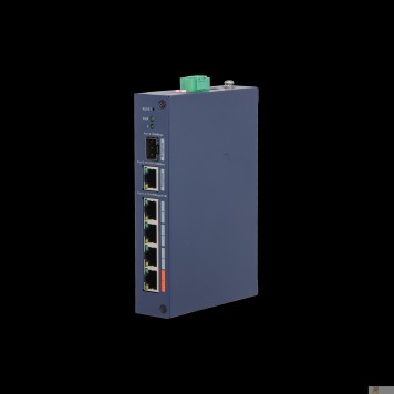 Коммутаторы DAHUA DH-CHS4106-4ET-60 4-портовый PoE коммутатор управляемый 4 RJ45 10/100Мбит/с (PoE/PoE+/Hi-PoE), 1 RJ45 10/100/1000Мбит/с (uplink), 1 SFP 1000Мбит/с (uplink); IP30, IK06; монтаж на DIN-рейку