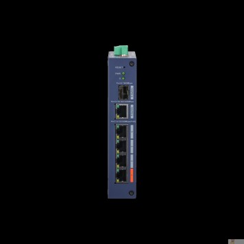 Коммутаторы DAHUA DH-CHS4106-4ET-60 4-портовый PoE коммутатор управляемый 4 RJ45 10/100Мбит/с (PoE/PoE+/Hi-PoE), 1 RJ45 10/100/1000Мбит/с (uplink), 1 SFP 1000Мбит/с (uplink); IP30, IK06; монтаж на DIN-рейку-1
