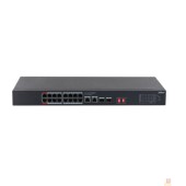 Коммутаторы DAHUA DH-S3220-16GT-190 16-порт. Гига. коммутатор с PoE, уровень L2  16 RJ45 10/100/1000Мбит/с (PoE/PoE+/Hi-PoE), 2 RJ45 10/100/1000Мбит/с (uplink), 2 SFP 1000Мбит/с (uplink) до 190Вт