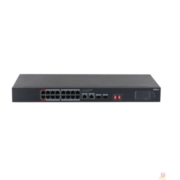 Коммутаторы DAHUA DH-S3220-16GT-190 16-порт. Гига. коммутатор с PoE, уровень L2  16 RJ45 10/100/1000Мбит/с (PoE/PoE+/Hi-PoE), 2 RJ45 10/100/1000Мбит/с (uplink), 2 SFP 1000Мбит/с (uplink) до 190Вт