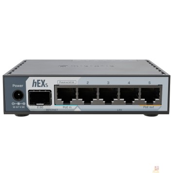 Сетевое оборудование MikroTik E60iUGS Маршрутизатор HEX S(2025), 2 ядра (950 МГц), 5х 1G RJ45, SFP, USB, раздача PoE