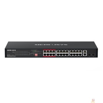 Mercusys Mercusys MS126CP 24-портовый монтируемый в стойку PoE+ коммутатор 10/100 Мбит/с с 2 гигабитными портами