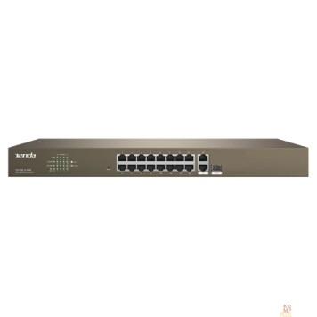 Сетевое оборудование TENDA TEF1218P-16-250W Коммутатор управляемый PoE, 18 портов, 16х100 Мбит/с, 2x1 Гбит/с, SFP 1x1 Гбит/с