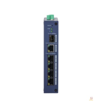 Коммутаторы DAHUA DH-CHS4106-4ET 6-портовый коммутатор управляемый  4 RJ45 10/100Мбит/с, 1 RJ45 10/100/1000Мбит/с (uplink), 1 SFP 1000Мбит/с (uplink  IP30, IK06; DIN-рейку-1