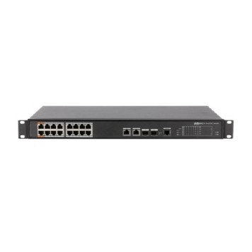 Коммутаторы DAHUA DH-PFS4218-16ET-190 16-портовый управляемый коммутатор с РоЕ; 16xRJ45 100M (PoE/PoE+/Hi-PoE), 2xCombo SFP/RJ45 1G (uplink); суммарно до 190Вт; PoE watchdog, до 250м; питание: 100–240VAC;
