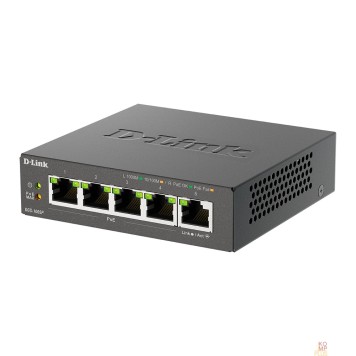 Сетевое оборудование D-Link DGS-1005P/L (ревизия A1) Неуправляемый коммутатор с 5 портами 10/100/1000Base-T (4 порта PoE 802.3af/at, PoE-бюджет 60 Вт)-2