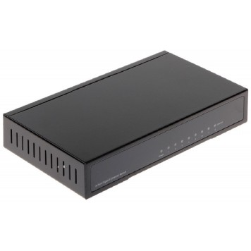 Коммутаторы DAHUA DH-PFS3008-8GT 8-портовый гигабитный неуправляемый коммутатор, 8xRJ45 1Gb, коммутация 16 Гбит/с, MAC-таблица 2К, металл-1