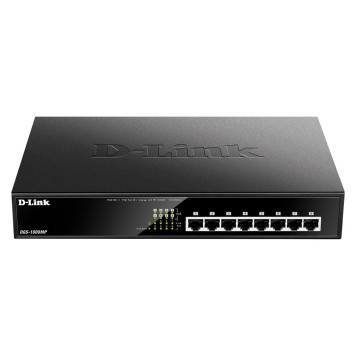 Сетевое оборудование D-Link DGS-1008MP/B1A Неуправляемый коммутатор с 8 портами 10/100/1000Base-T с поддержкой PoE 802.3af/at (PoE-бюджет 125 Вт)