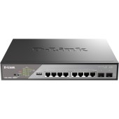 Сетевое оборудование D-Link DSS-200G-10MPP/A1A Настраиваемый L2 коммутатор с 8 портами 10/100/1000Base-T и 2 портами 1000Base-X SFP (8 портов PoE 802.3af/at/bt, PoE-бюджет 242 Вт, дальность до 250 м)