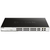Сетевое оборудование D-Link DGS-1210-28MP/F3A Управляемый L2 коммутатор с 24 портами 10/100/1000Base-T и 4 комбо-портами 100/1000Base-T/SFP (24 порта PoE 802.3af/at, PoE-бюджет 370 Вт)