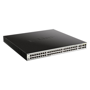Сетевое оборудование D-Link DGS-1210-52MP/FL1A Управляемый L2 коммутатор с 48 портами 10/100/1000Base-T и 4 комбо-портами 100/1000Base-T/SFP (48 портов PoE 802.3af/at, PoE-бюджет 370 Вт)-1