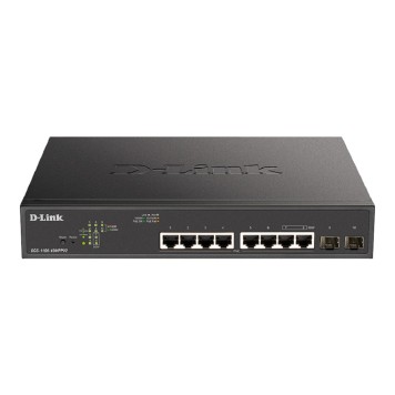 Сетевое оборудование D-Link DGS-1100-10MPPV2/A3A Настраиваемый L2 коммутатор с 8 портами 10/100/1000Base-T и 2 портами 1000Base-X SFP (порты 1-8 PoE 802.3af/at, порты 7-8 PoE 802.3bt, PoE-бюджет 242 Вт)