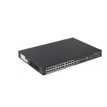 Коммутаторы DAHUA DH-PFS4226-24ET-360 24-портовый управляемый коммутатор с РоЕ; 24xRJ45 100M (PoE/PoE+/Hi-PoE), 2xCombo SFP/RJ45 1G (uplink); суммарно до 360Вт; PoE watchdog, до 250м; питание: 100–240VAC;