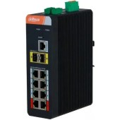 Коммутаторы DAHUA DH-IS4210-8GT-120 10-портовый гигабитный управляемый коммутатор с PoE, промышленное исполнение, 8xRJ45 1Gb PoE, 2xSFP 1Gb uplink, суммарно 120Вт, коммутация 20 Гбит/с, MAC-таблица 8К