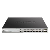 Сетевое оборудование D-Link DGS-3130-30PS/B2A PROJ Управляемый L3 стекируемый коммутатор с 24 портами 10/100/1000Base-T, 2 портами 10GBase-T и 4 портами 10GBase-X SFP+ (24 порта PoE 802.3af/at, PoE-бюджет 370 Вт)