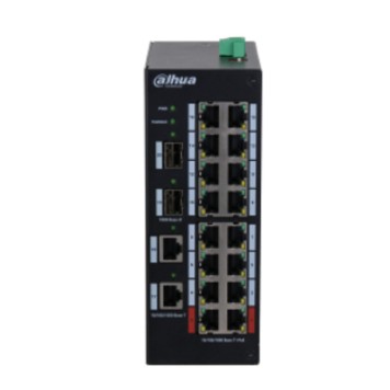 Коммутаторы DAHUA DH-HS3220-16GT-190 20-портовый гигабитный неуправляемый коммутатор с PoE, промышленное исполнение; 16xRJ45 1G (PoE/PoE+/Hi-PoE/802.3bt), 4xSFP 1G (uplink); суммарно 190Вт; watchdog; грозозащита;-1
