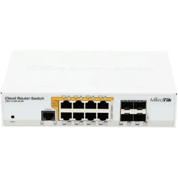 Сетевое оборудование MikroTik CRS112-8P-4S-IN Коммутатор управляемый, 8х10/100/1000 Ethernet, 4 x SFP ports-1