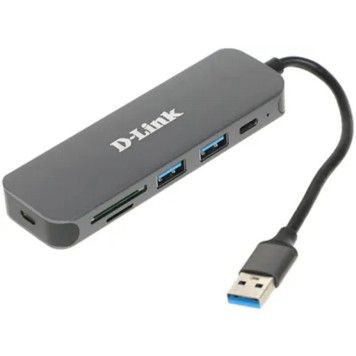 Сетевое оборудование D-Link DUB-1325/A1A Концентратор с 2 портами USB 3.0, 1 портом USB Type-C, слотами для карт SD и microSD и разъемом USB 3.0-2