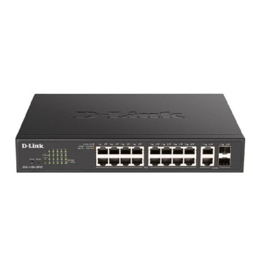 Сетевое оборудование D-Link DGS-1100-18PV2/A3A Настраиваемый L2 коммутатор с 16 портами 10/100/1000Base-T и 2 комбо-портами 1000Base-T/SFP (16 портов PoE 802.3af/at, PoE-бюджет 130 Вт)-1