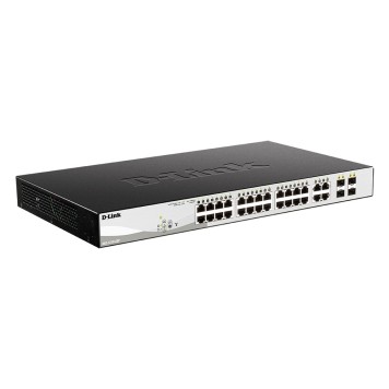 Сетевое оборудование D-Link DGS-1210-28P/F5A Управляемый L2 коммутатор с 24 портами 10/100/1000Base-T и 4 комбо-портами 100/1000Base-T/SFP (24 порта PoE 802.3af/at, PoE-бюджет 193 Вт)-1