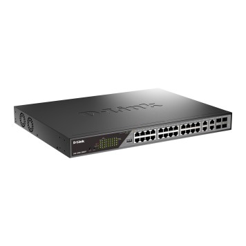 Сетевое оборудование D-Link DSS-200G-28MPP/A1A Настраиваемый L2 коммутатор с 24 портами 10/100/1000Base-T и 4 комбо-портами 100/1000Base-T/SFP (порты 1-24 PoE 802.3af/at, порты 1-8 PoE 802.3bt, PoE-бюджет 518 Вт)-1