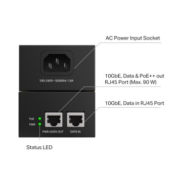 Сетевое оборудование TP-Link POE380S 10 Гбит/с Omada Инжектор PoE++	-2