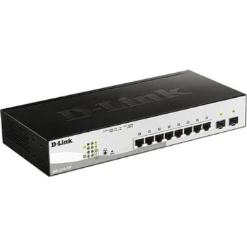Сетевое оборудование D-Link DGS-1210-10P/F3A Управляемый L2 коммутатор с 8 портами 10/100/1000Base-T и 2 портами 1000Base-X SFP (8 портов PoE 802.3af/at, PoE-бюджет 65 Вт)-1