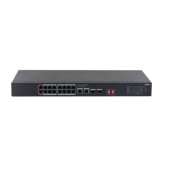 Коммутаторы DAHUA DH-S3220-16GT-190 16-портовый неуправляемый гигабитный коммутатор с PoE; 16xRJ45 1G (PoE/PoE+/Hi-PoE), 2xRJ45 1G (uplink), 2xSFP 1G (uplink); суммарно 190Вт;watchdog;грозозащита;питание 100-240V