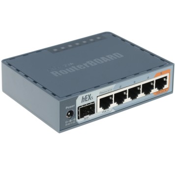 Сетевое оборудование MikroTik RB760iGS Маршрутизатор проводной, 2 ядра (880 МГц), 5х 1G RJ45, SFP, USB, MicroSD, раздача PoE (HEX S)