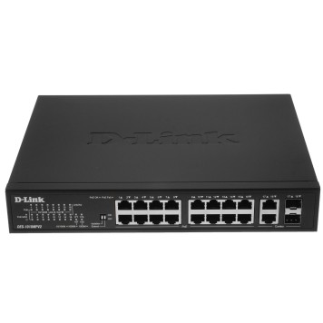 Сетевое оборудование D-Link DES-1018MPV2/A1A Неуправляемый коммутатор с 16 портами 10/100Base-TX и 2 комбо-портами 100/1000Base-T/SFP (16 портов PoE 802.3af/at, PoE-бюджет 247 Вт, дальность до 250 м)
