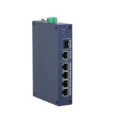Коммутаторы DAHUA DH-CHS4106-4ET 6-портовый облачный коммутатор; 4xRJ45 100M, 1xRJ45 1G (uplink), 1xSFP 1G (uplink); питание 12VDC; грозозащита 6кВ; IP30, IK06;