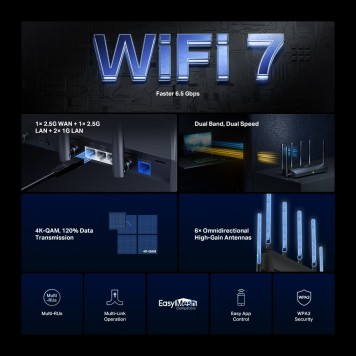 Mercusys MR37BE BE6500 Двухдиапазонный роутер Wi-Fi 7 -2