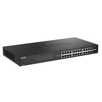 Сетевое оборудование D-Link DGS-1026P/A1A Конфигурируемый коммутатор с 24 портами 10/100/1000Base-T, 2 портами 1000Base-X SFP и DIP-переключателем (24 порта PoE 802.3af/at, PoE-бюджет 240 Вт, дальность до 250 м)-1