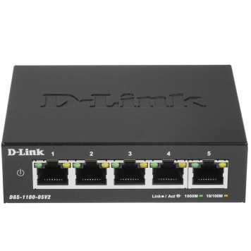 Сетевое оборудование D-Link DGS-1100-05V2/A1A Настраиваемый L2 коммутатор с 5 портами 10/100/1000Base-T