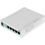 Сетевое оборудование MikroTik RB260GS (CSS106-5G-1S)(r2) Коммутатор управляемый, RouterBOARD 260GS 5-port Gigabit smart switch with SFP cage, SwOS, plastic case, PSU