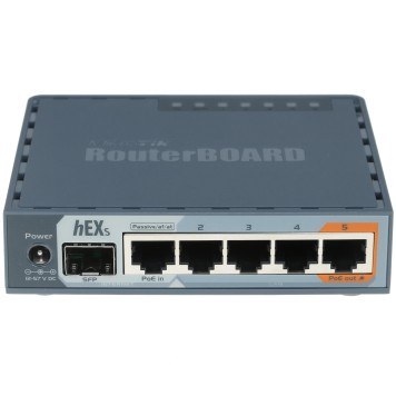 Сетевое оборудование MikroTik RB760iGS Маршрутизатор проводной, 2 ядра (880 МГц), 5х 1G RJ45, SFP, USB, MicroSD, раздача PoE (HEX S)-1