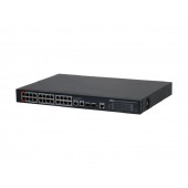 Коммутаторы DAHUA DH-S4228-24GT-360 24-портовый гигабитный управляемый коммутатор с PoE; 24xRJ45 1G (PoE/PoE+/Hi-PoE), 2xRJ45 1G (uplink), 2xSFP 1G (uplink); суммарно 360Вт; watchdog; грозозащита;питание 100-240V