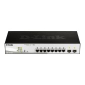 Сетевое оборудование D-Link DGS-1210-08P/G3A Управляемый L2 коммутатор с 8 портами 10/100/1000Base-T и 2 портами 1000Base-X SFP (8 портов PoE 802.3af/at, PoE-бюджет 65 Вт)