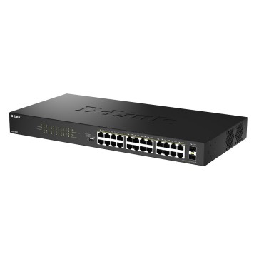 Сетевое оборудование D-Link DGS-1026P/A1A Конфигурируемый коммутатор с 24 портами 10/100/1000Base-T, 2 портами 1000Base-X SFP и DIP-переключателем (24 порта PoE 802.3af/at, PoE-бюджет 240 Вт, дальность до 250 м)-2