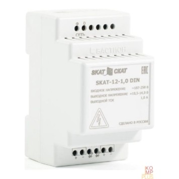 ИБП для систем безопасности Бастион БАСТИОН SKAT-12-1.0 DIN (СКАТ ИБП-12/1-DIN) источник питания 12В 1А пластиковый корпус под DIN рейку 35 мм, МПТ (583)