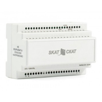 ИБП для систем безопасности Бастион БАСТИОН SKAT-12DC-1.0 Li-ion (СКАТ ИБП-12/1-3,2/Li-DIN) источник питания на Li-ion АКБ 5,2 Ач, под DIN рейку 35 мм, МПТ (595)