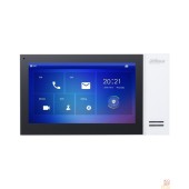 Видеодомофоны DAHUA DHI-VTH2421FW-P Монитор видеодомофона IP 7 дюймовый, белый, ёмкостной сенсорный экран, встроенная карта памяти до 8Гб, питание DC 12В/PoE