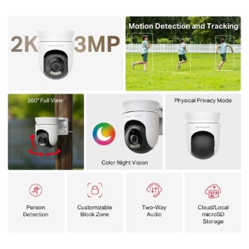 Цифровая камера Mercusys MC510 Умная уличная поворотная Wi-Fi камера-1