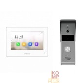 Видеонаблюдение Комплект гибридной видеодомофонии, Включаются устройства:, DS-D100P, VDP-H3212W, 1 блок питания 12В, Работа с Hik-Connect