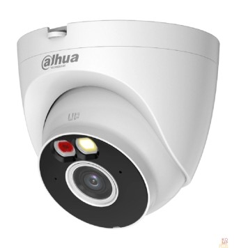Видеонаблюдение DAHUA DH-IPC-T3AP-PV-0280B Уличная турельная IP-видеокамера Smart Dual Light 3Мп, 1/2.8” CMOS, объектив 2.8мм, видеоаналитика, ИК 30м, LED 30м, микрофон, динамик, Wi-Fi 2.4ГГц, IP67, металл/пластик