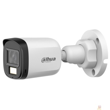 Видеонаблюдение DAHUA DH-HAC-B1A21P-U-IL-0280B Уличная цилиндрическая HDCVI-видеокамера 2Мп; CMOS; объектив 2.8мм;  BNC (переключаемый HDCVI/TVI/AHD/CVBS); ИК до 30м, Led 20м;  IP67; пластик-1